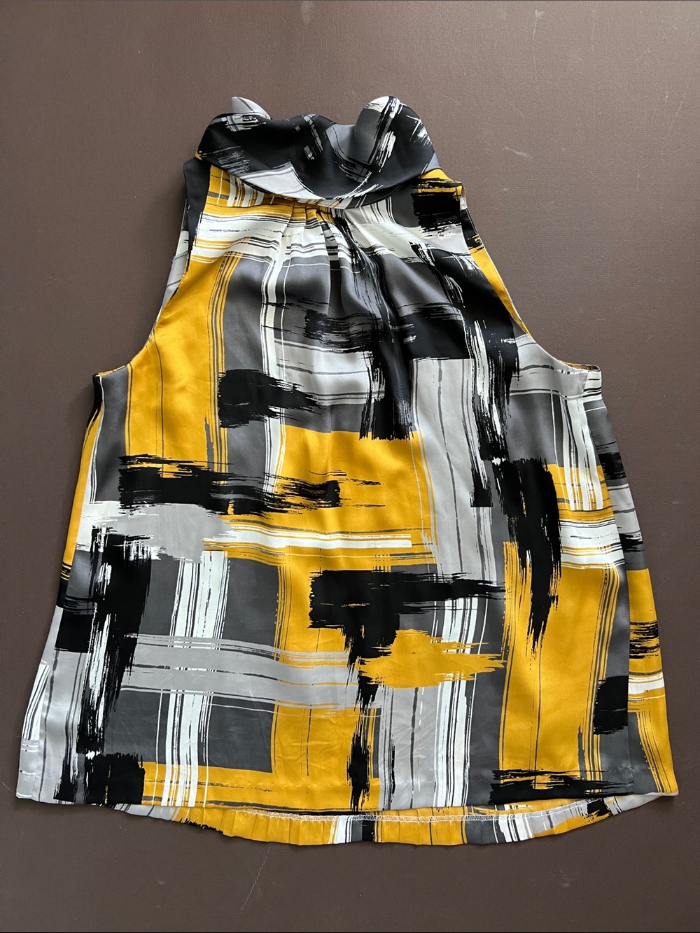 Alfani Sleeveless Mock Neck Abstract Print Tank Top